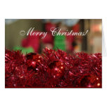 Merry Christmas Red Ornaments greeeting card