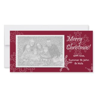 Merry Christmas! Red Snowflake Photo Card