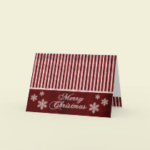 Merry Christmas Red Snowflakes Holiday Card