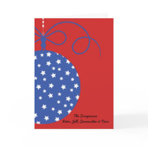 merry christmas, red, white and blue, stars cards
