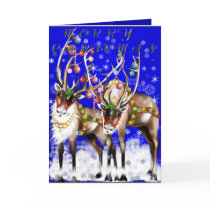 Merry Christmas Reindeer Card by Lotacats Merry Christmas Reindeer Card