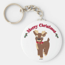 Merry Christmas Reindeer Keychains