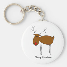 Merry Christmas Reindeer Keychains