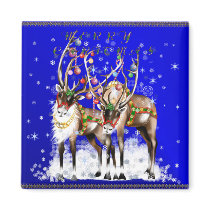 Merry Christmas Reindeer Magnet by Lotacats Merry Christmas Reindeer Magnet