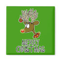 Merry Christmas Reindeer Magnet