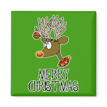Merry Christmas Reindeer Magnet