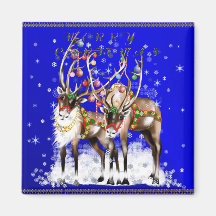Merry Christmas Reindeer Magnet
