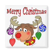 Merry Christmas Reindeer Ornaments magnets