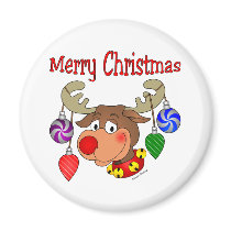 Merry Christmas Reindeer Ornaments magnets