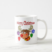 Merry Christmas Reindeer Ornaments mugs