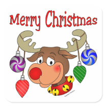 Merry Christmas Reindeer Ornaments stickers