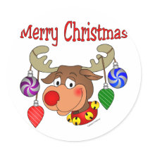 Merry Christmas Reindeer Ornaments stickers