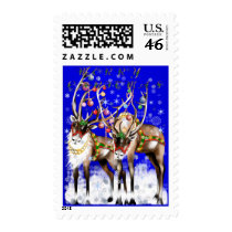 Merry Christmas Reindeer Postage postage by Lotacats Merry Christmas Reindeer Postage postage
