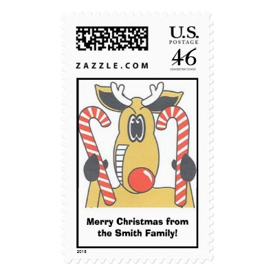 Merry Christmas Reindeer postage