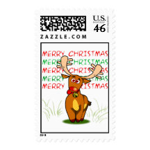 Merry Christmas Reindeer Postage