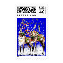 Merry Christmas Reindeer Postage