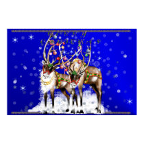 Merry Christmas Reindeer Poster posters by Lotacats Merry Christmas Reindeer Poster posters