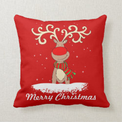 Merry Christmas reindeer throw pillow
