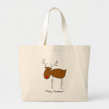 Merry Christmas Reindeer Tote Bag