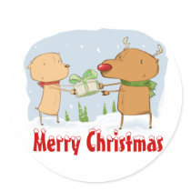 Merry Christmas Reindeers stickers