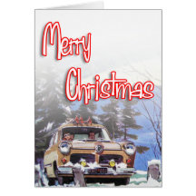 Merry Christmas - Retro style Greeting Cards