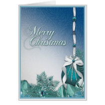 Merry Christmas Ribbons Leaves Card cards