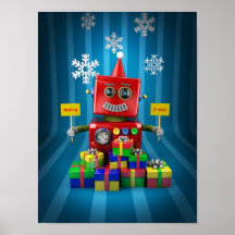 Merry Christmas Robot Print