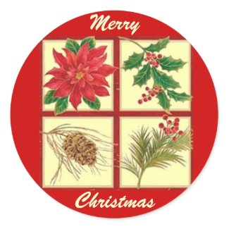Merry Christmas Round Sticker sticker