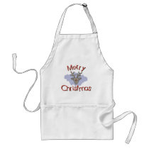 Merry Christmas Rudolph Doodle aprons