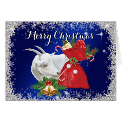 Merry Christmas Saanen Goat Christmas Card