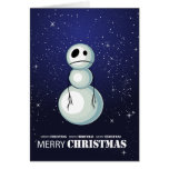 Merry Christmas Sad Snowman Blank Card