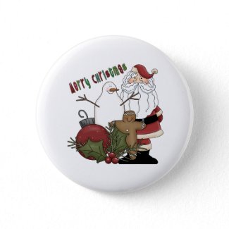 Merry Christmas Santa button