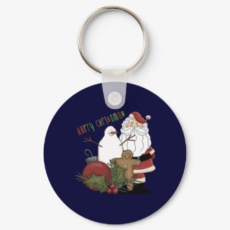 Merry Christmas Santa keychain
