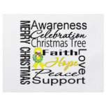 Merry Christmas Sarcoma Cancer Ribbon Collage flyers
