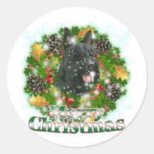 Merry Christmas Scottie Stickers