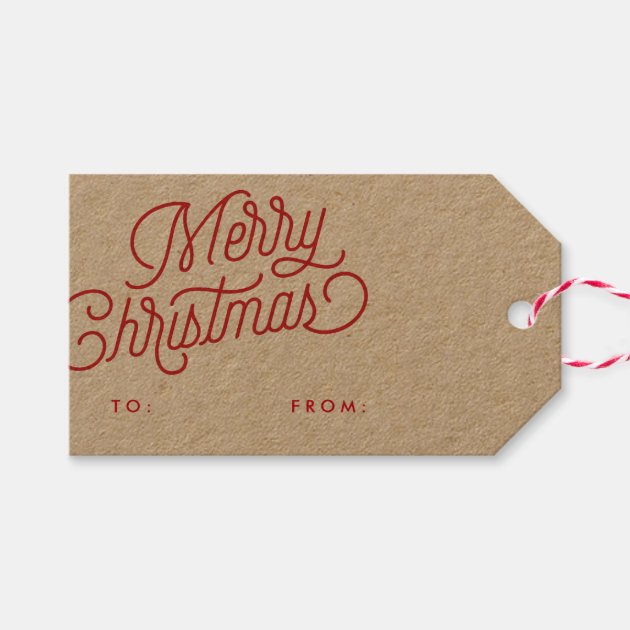 Merry Christmas Script Holiday Gift Tag Pack Of Gift Tags