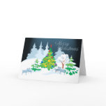 Merry Christmas Serene Goats Night Time cards