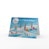 Merry Christmas sheep moon Greeting Card
