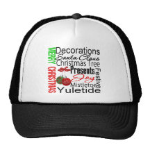 Merry Christmas Silver Bells Ornament Collage Hat