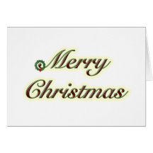 Merry Christmas Simple Text with Wreath Cards