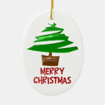 Merry Christmas Simple Tree Christmas Tree Ornaments