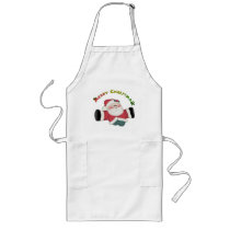 Merry Christmas Sitting Santa Apron