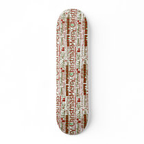 Merry Christmas Skateboard by bluebeachsong Merry Christmas Skateboard