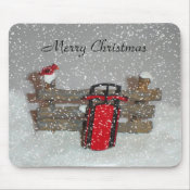 Merry Christmas Sled Mousepad mousepad