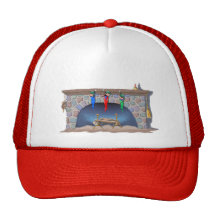 MERRY CHRISTMAS SLEEPING ELVES by SHARON SHARPE Mesh Hats