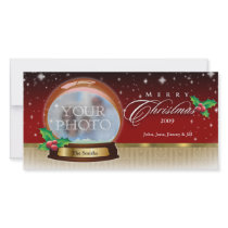 Merry Christmas Snow Globe Customizable 6 photo cards