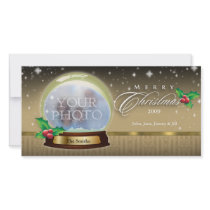 Merry Christmas Snow Globe Customizable 7 photo cards