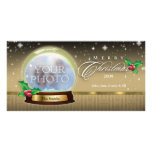 Merry Christmas Snow Globe Customizable 7 Photo Card Template