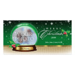 Merry Christmas Snow Globe Customizable GB Photo Card