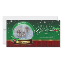 Merry Christmas Snow Globe Customizable photo cards